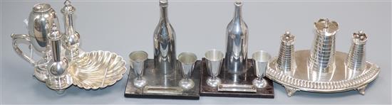 Four plated table lighters tallest 11cm